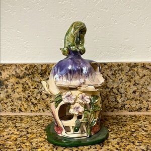 Heather Goldminc Blue Sky Fairy Garden Ceramic Tealight Candle Holder